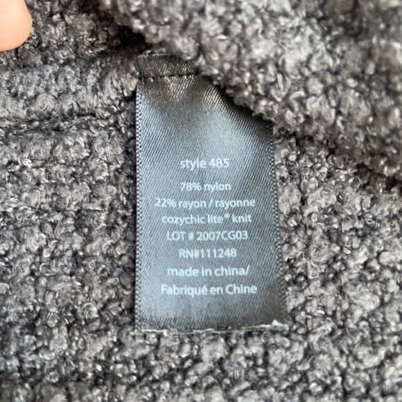 Barefoot‎ Dreams CozyChic Lite Gray Waffle Knit Cardigan Sweater Jacket M - Picture 7 of 8